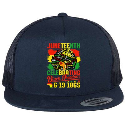 Juneteenth Freedom 1865 Celebrating Emancipation Black Women Flat Bill Trucker Hat