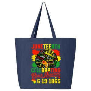 Juneteenth Freedom 1865 Celebrating Emancipation Black Women 25L Jumbo Tote