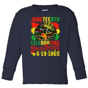 Juneteenth Freedom 1865 Celebrating Emancipation Black Women Toddler Long Sleeve Shirt