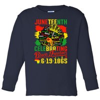 Juneteenth Freedom 1865 Celebrating Emancipation Black Women Toddler Long Sleeve Shirt