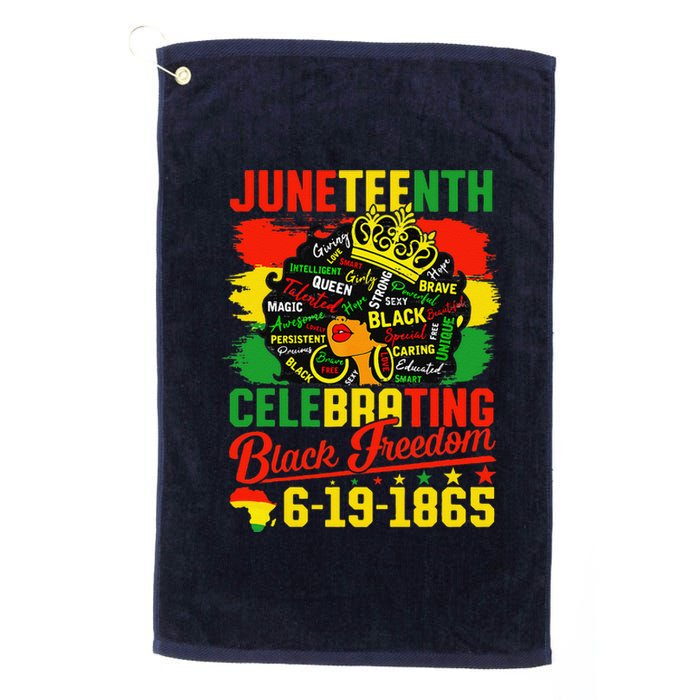 Juneteenth Freedom 1865 Celebrating Emancipation Black Women Platinum Collection Golf Towel