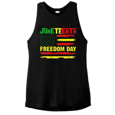 Juneteenth Flag 1865 Black Pride African American History Ladies PosiCharge Tri-Blend Wicking Tank