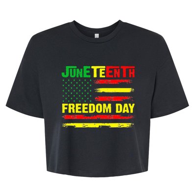 Juneteenth Flag 1865 Black Pride African American History Bella+Canvas Jersey Crop Tee