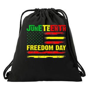 Juneteenth Flag 1865 Black Pride African American History Drawstring Bag