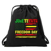 Juneteenth Flag 1865 Black Pride African American History Drawstring Bag