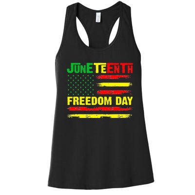 Juneteenth Flag 1865 Black Pride African American History Women's Racerback Tank