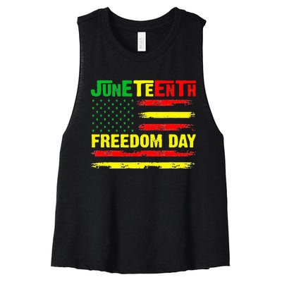 Juneteenth Flag 1865 Black Pride African American History Women's Racerback Cropped Tank