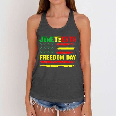 Juneteenth Flag 1865 Black Pride African American History Women's Knotted Racerback Tank