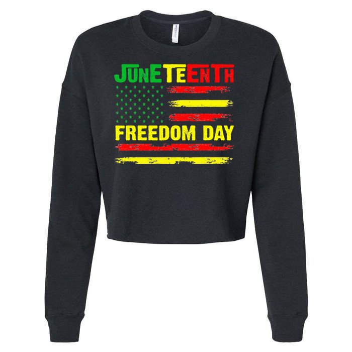 Juneteenth Flag 1865 Black Pride African American History Cropped Pullover Crew