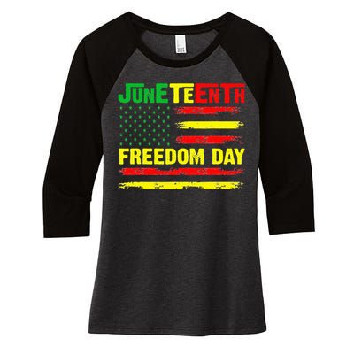 Juneteenth Flag 1865 Black Pride African American History Women's Tri-Blend 3/4-Sleeve Raglan Shirt