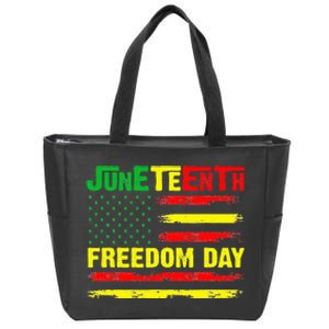 Juneteenth Flag 1865 Black Pride African American History Zip Tote Bag