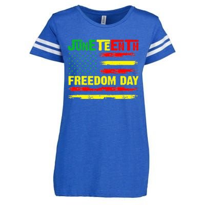 Juneteenth Flag 1865 Black Pride African American History Enza Ladies Jersey Football T-Shirt