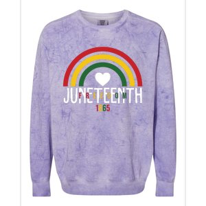 Juneteenth Freedom 1865 Rainbow Colorblast Crewneck Sweatshirt