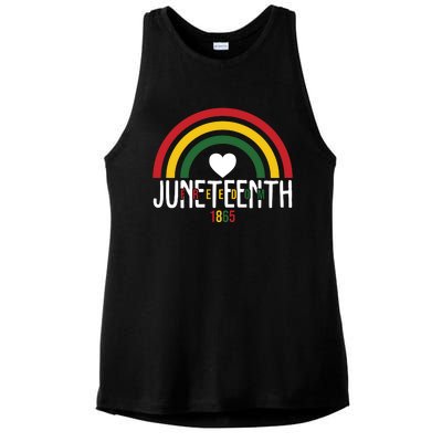 Juneteenth Freedom 1865 Rainbow Ladies PosiCharge Tri-Blend Wicking Tank