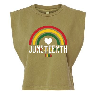 Juneteenth Freedom 1865 Rainbow Garment-Dyed Women's Muscle Tee