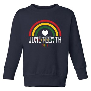 Juneteenth Freedom 1865 Rainbow Toddler Sweatshirt