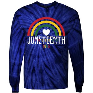 Juneteenth Freedom 1865 Rainbow Tie-Dye Long Sleeve Shirt