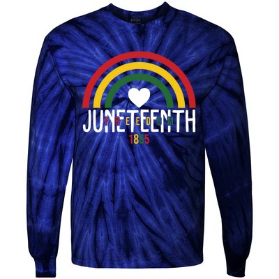 Juneteenth Freedom 1865 Rainbow Tie-Dye Long Sleeve Shirt