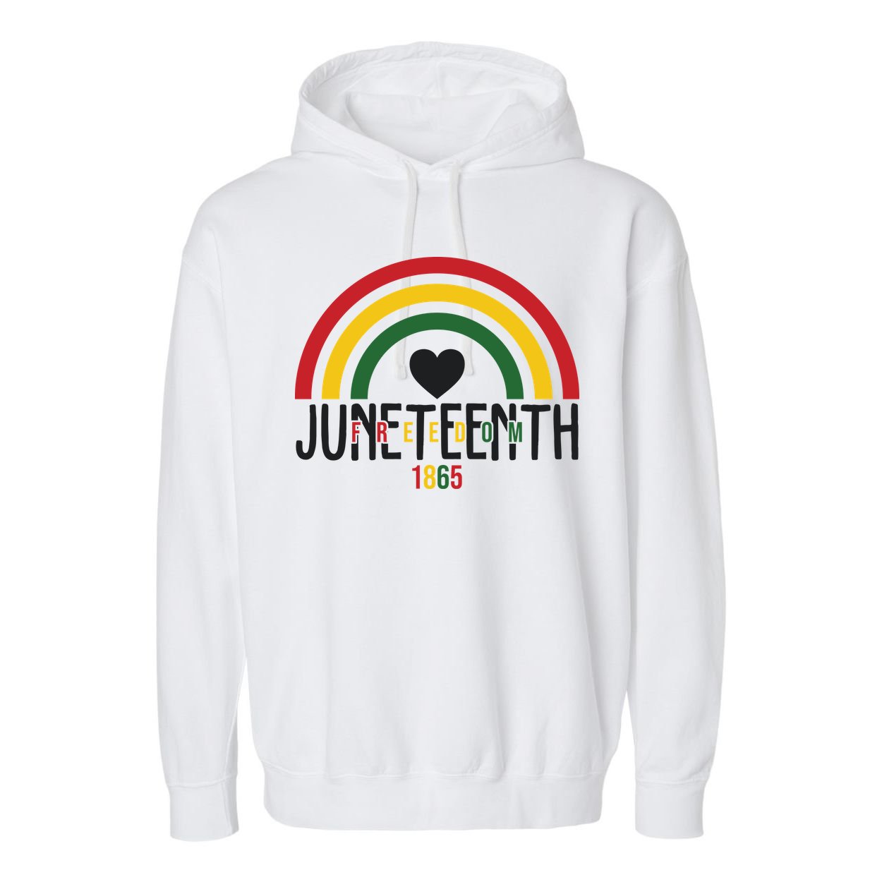 Juneteenth Freedom 1865 Rainbow Garment-Dyed Fleece Hoodie