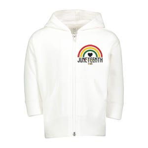 Juneteenth Freedom 1865 Rainbow Toddler Zip Fleece Hoodie