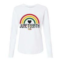 Juneteenth Freedom 1865 Rainbow Womens Cotton Relaxed Long Sleeve T-Shirt