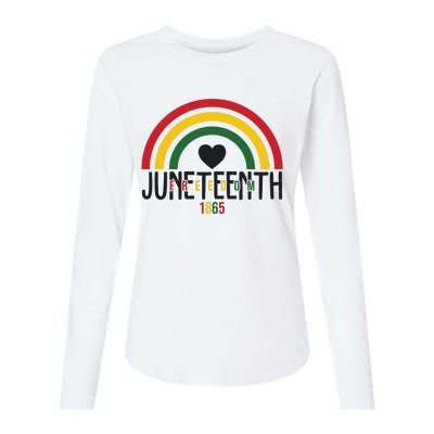 Juneteenth Freedom 1865 Rainbow Womens Cotton Relaxed Long Sleeve T-Shirt