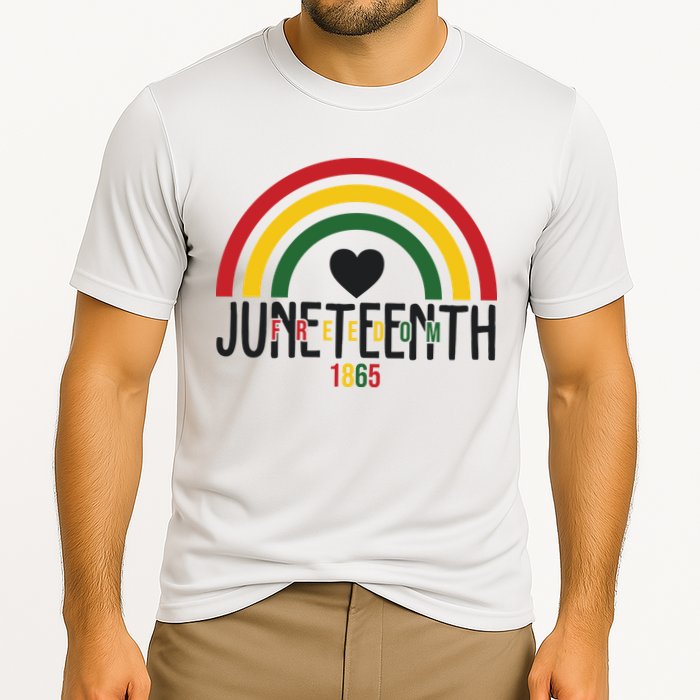Juneteenth Freedom 1865 Rainbow Cooling Performance Crew T-Shirt