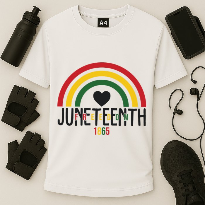 Juneteenth Freedom 1865 Rainbow Cooling Performance Crew T-Shirt
