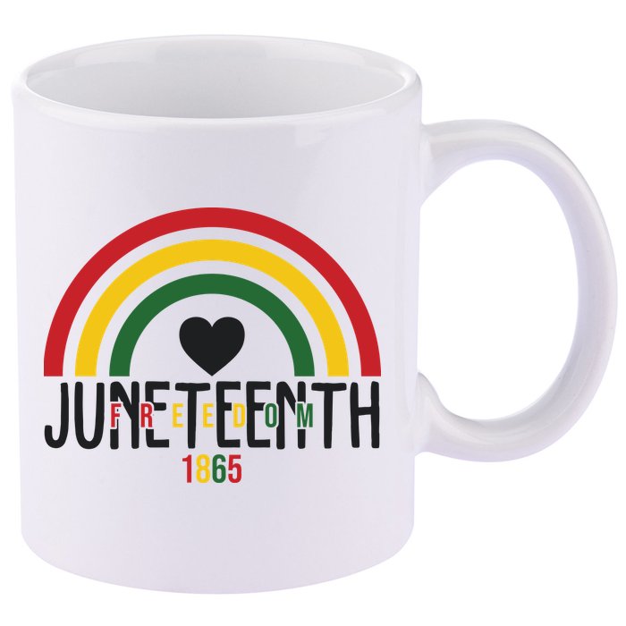 Juneteenth Freedom 1865 Rainbow 11oz C Handle Ceramic Mug