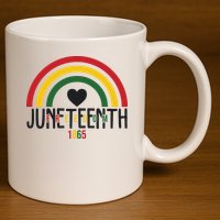 Juneteenth Freedom 1865 Rainbow 11oz C Handle Ceramic Mug