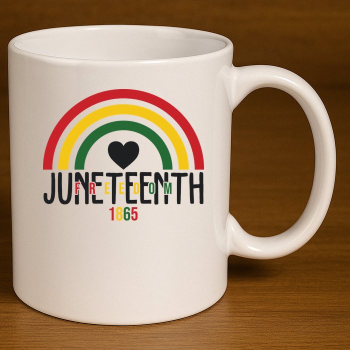 Juneteenth Freedom 1865 Rainbow 11oz C Handle Ceramic Mug