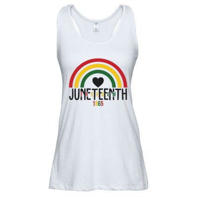 Juneteenth Freedom 1865 Rainbow Ladies Essential Flowy Tank