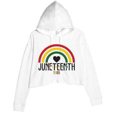 Juneteenth Freedom 1865 Rainbow Crop Fleece Hoodie