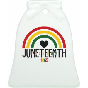 Juneteenth Freedom 1865 Rainbow Ceramic Bell Ornament