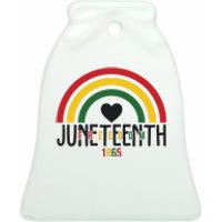 Juneteenth Freedom 1865 Rainbow Ceramic Bell Ornament