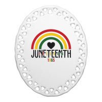 Juneteenth Freedom 1865 Rainbow Ceramic Oval Ornament