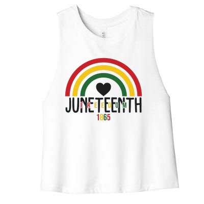 Juneteenth Freedom 1865 Rainbow Women's Racerback Cropped Tank