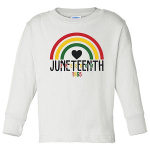 Juneteenth Freedom 1865 Rainbow Toddler Long Sleeve Shirt