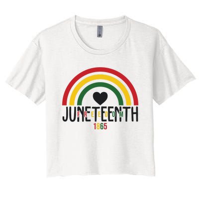 Juneteenth Freedom 1865 Rainbow Women's Crop Top Tee