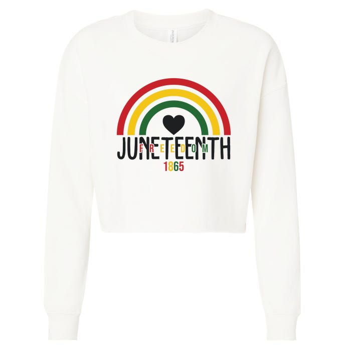 Juneteenth Freedom 1865 Rainbow Cropped Pullover Crew