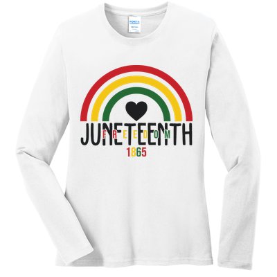 Juneteenth Freedom 1865 Rainbow Ladies Long Sleeve Shirt