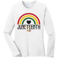 Juneteenth Freedom 1865 Rainbow Ladies Long Sleeve Shirt