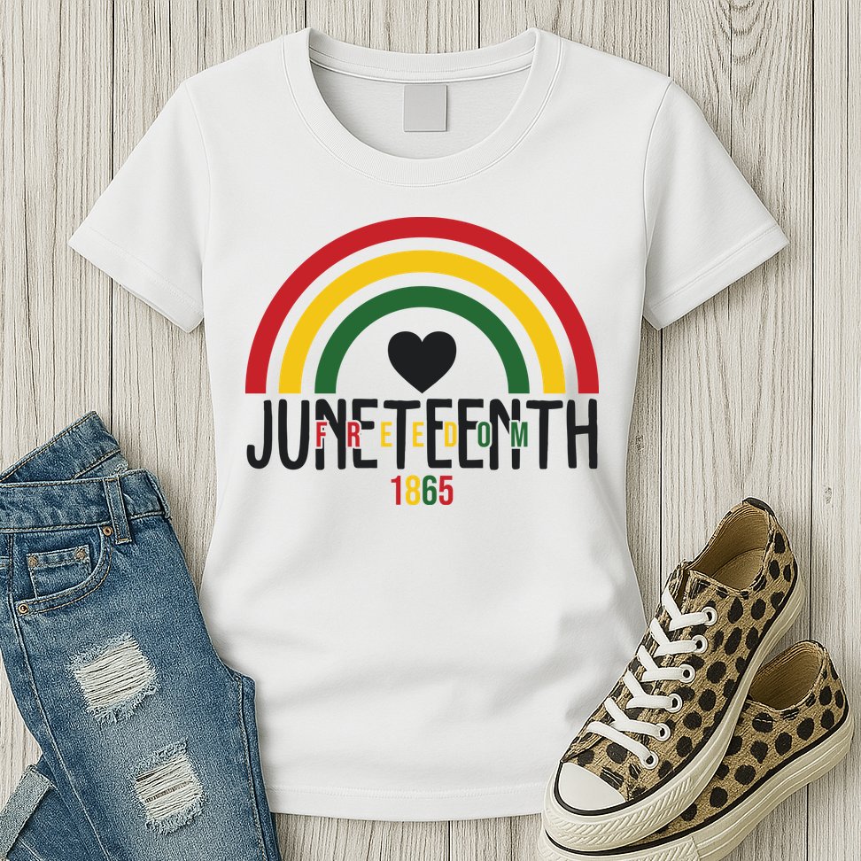 Juneteenth Freedom 1865 Rainbow Womens T-Shirt