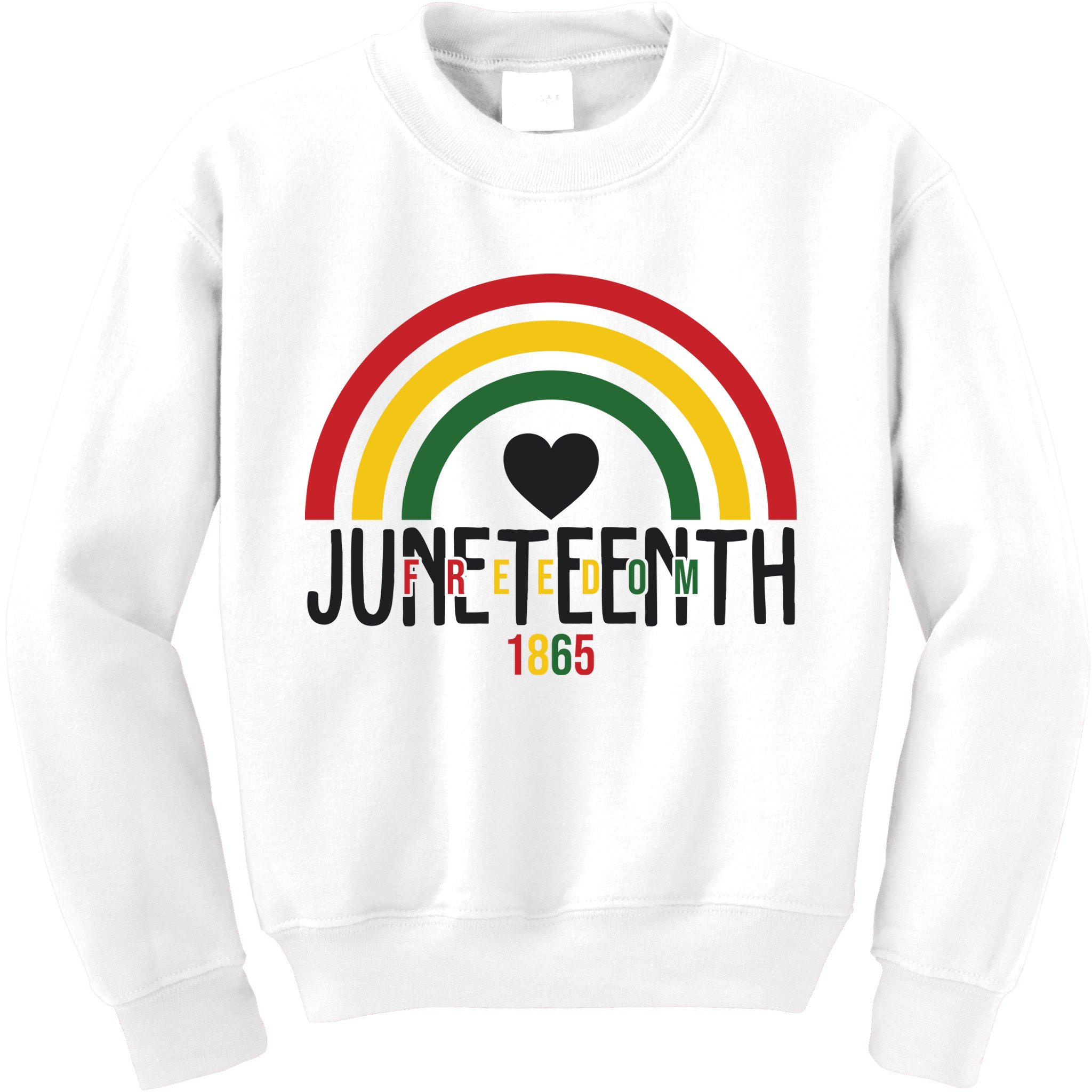 Juneteenth Freedom 1865 Rainbow Kids Sweatshirt