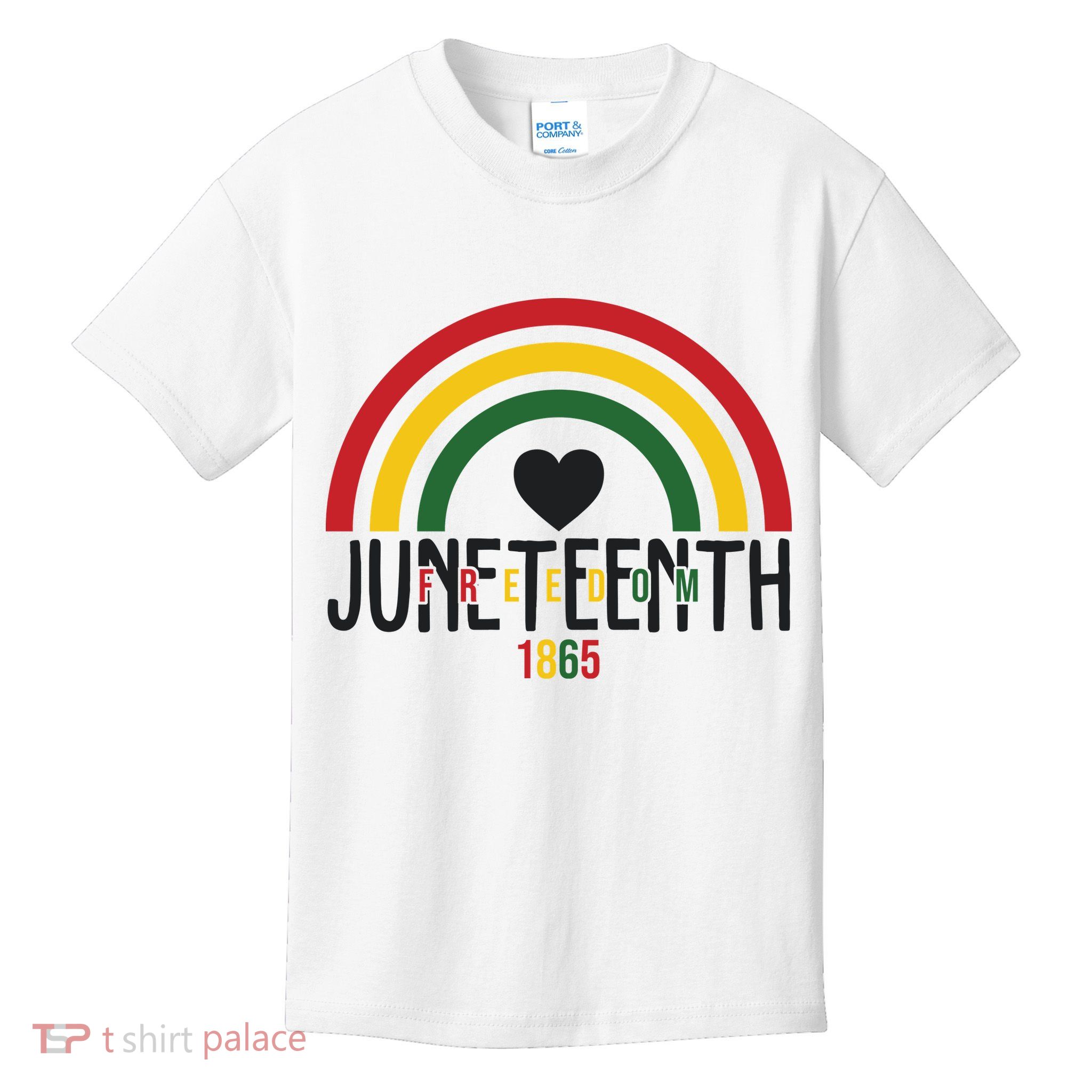 Juneteenth Freedom 1865 Rainbow Kids T-Shirt