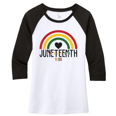 Juneteenth Freedom 1865 Rainbow Women's Tri-Blend 3/4-Sleeve Raglan Shirt