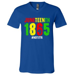 Juneteenth Freedom 1865 Not 1776 Proud Black History Month Gift V-Neck T-Shirt