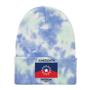 Junenth Freedom 1865 Celebration Black History Great Gift Tie Dye 12in Knit Beanie