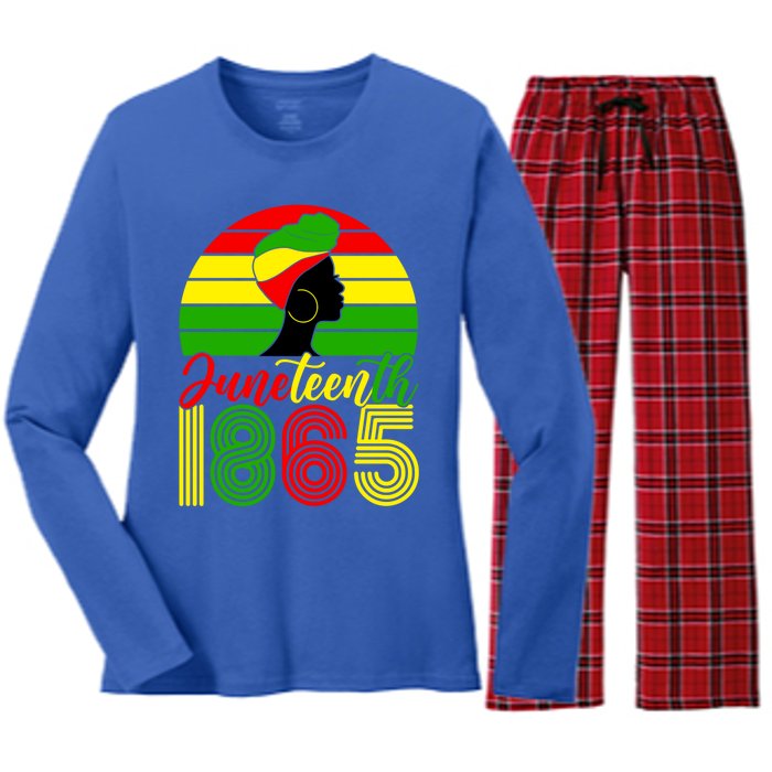 Juneteenth Freedom 1865 Black History African Mother's Day Cute Gift Women's Long Sleeve Flannel Pajama Set 