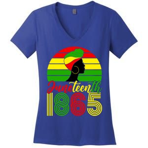 Juneteenth Freedom 1865 Black History African Mother's Day Cute Gift Women's V-Neck T-Shirt